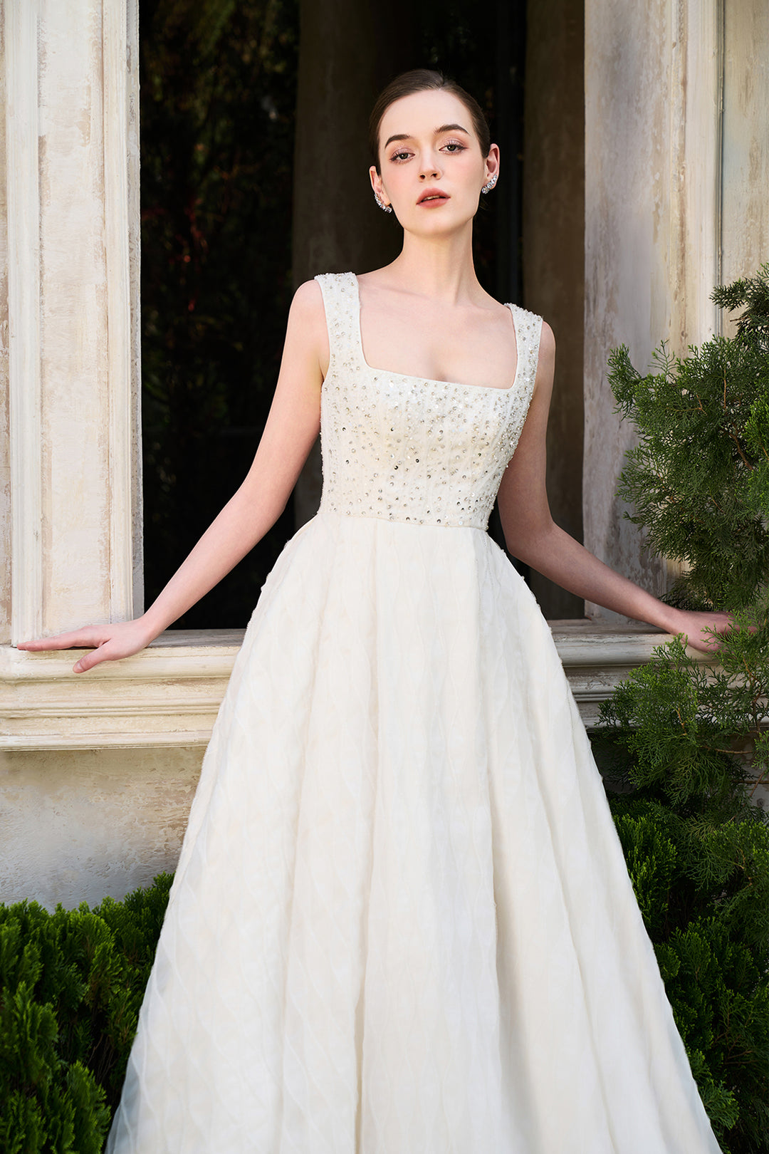 Strappy Square Neckline Sides Drapped Dress