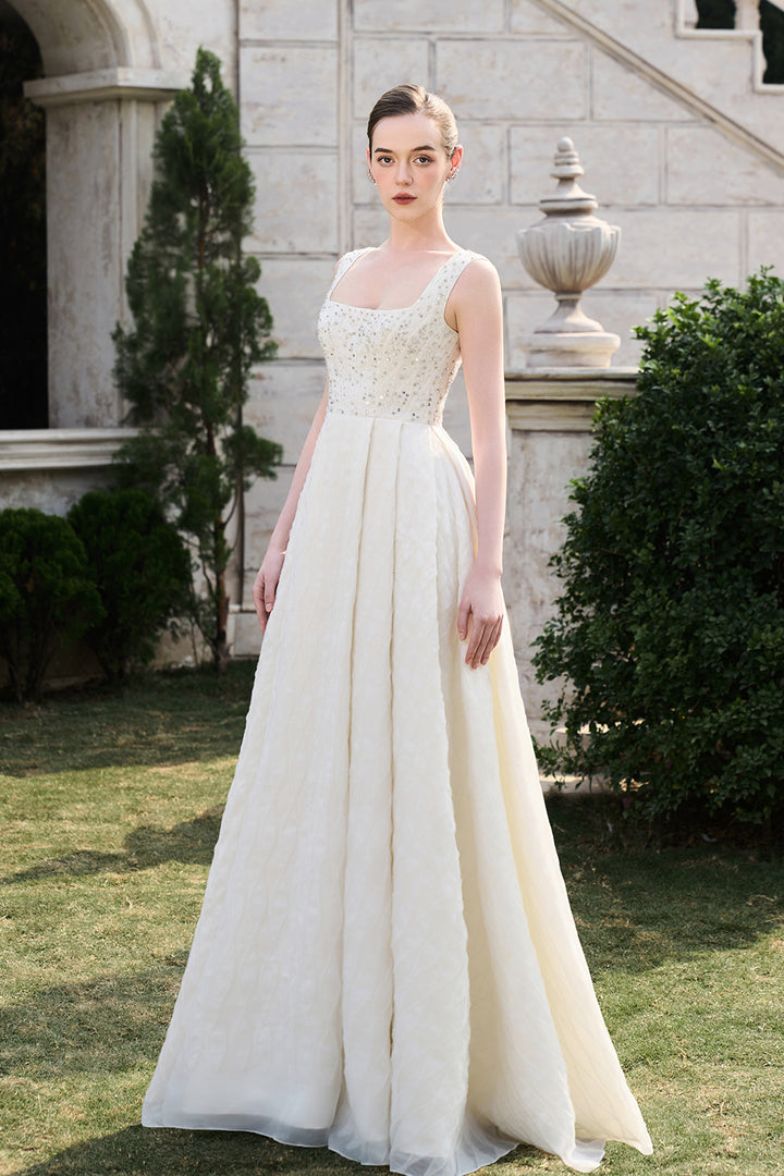 Strappy Square Neckline Sides Drapped Dress