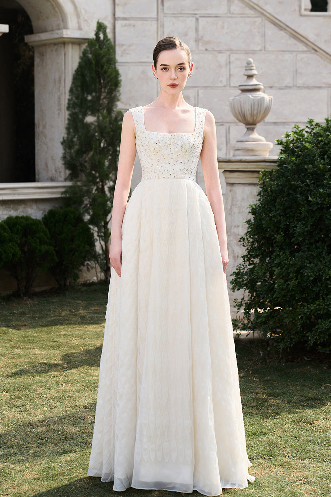 Strappy Square Neckline Sides Drapped Dress