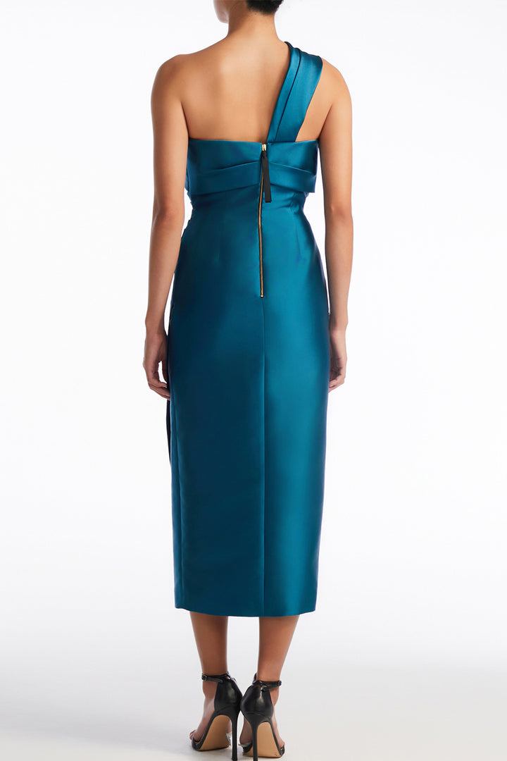 High-Collar with Brooch Embellished Belted and Coat Dress
