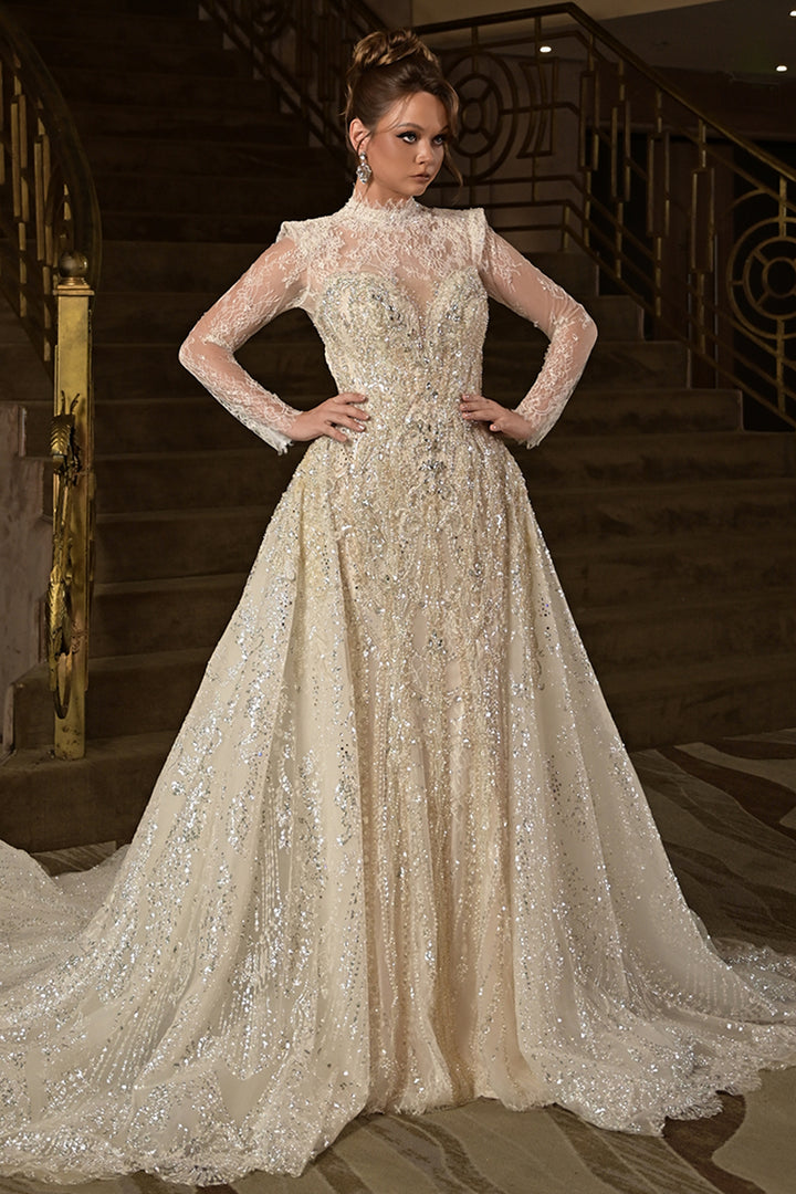 Crystal Beaded Sequin Dress and Overskirt