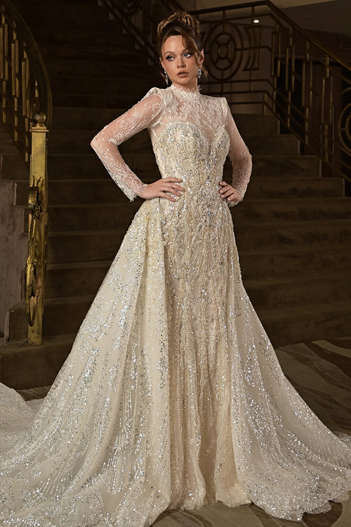 Crystal Beaded Sequin Dress and Overskirt