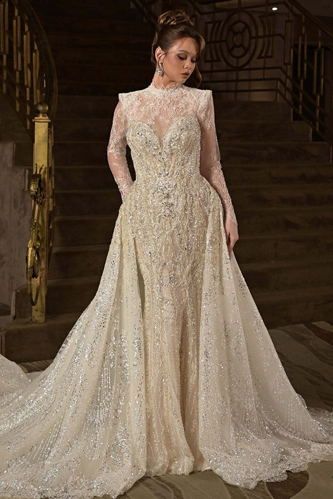 Crystal Beaded Sequin Dress and Overskirt