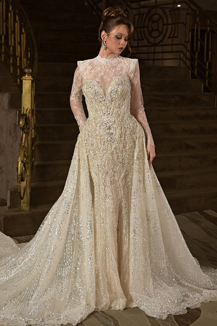 Crystal Beaded Sequin Dress and Overskirt