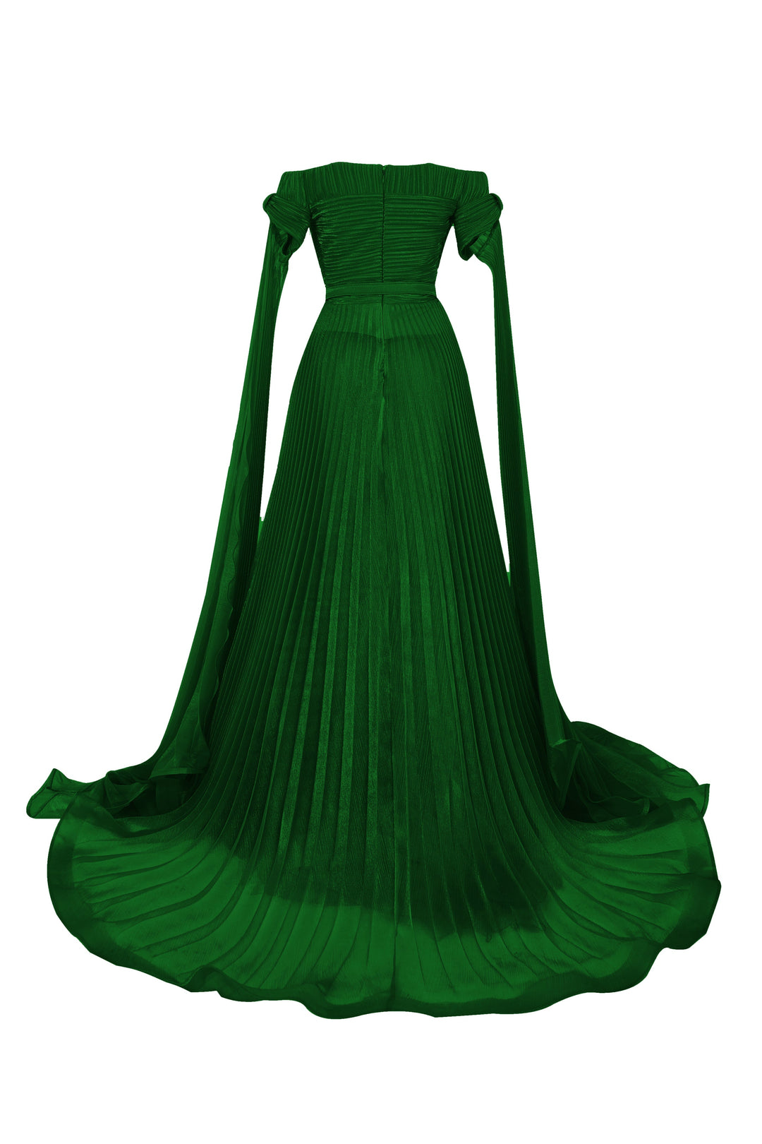 Off-The-Shoulder Organza Plissé Dress