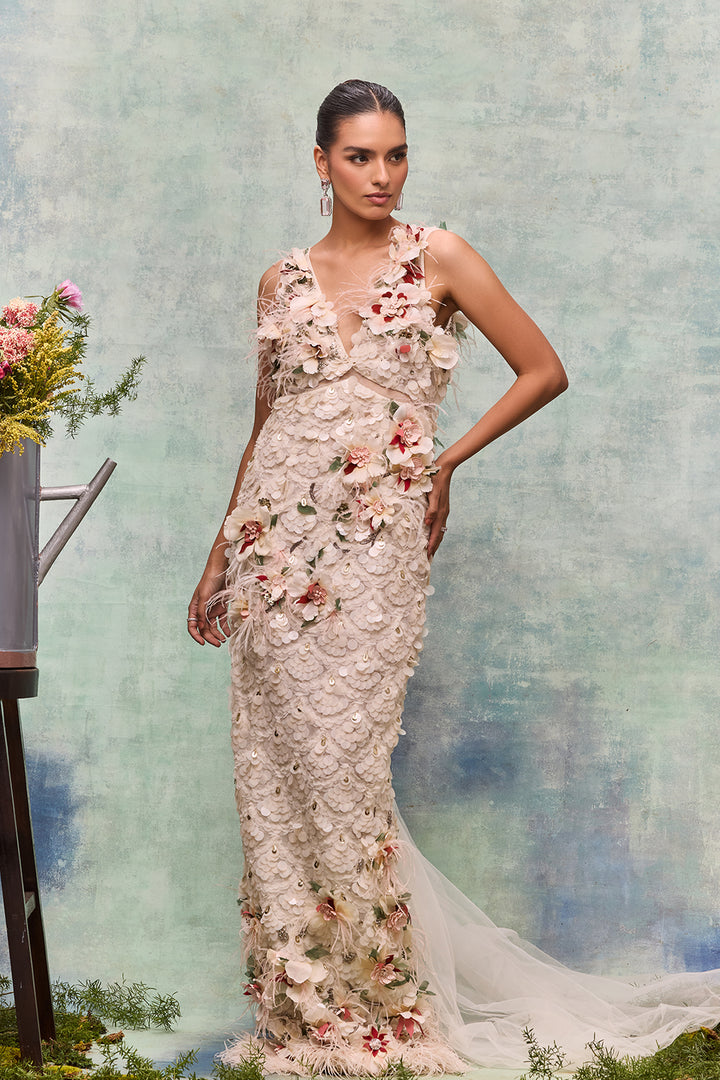 Silk Ensemble Jacket And Flared Pants