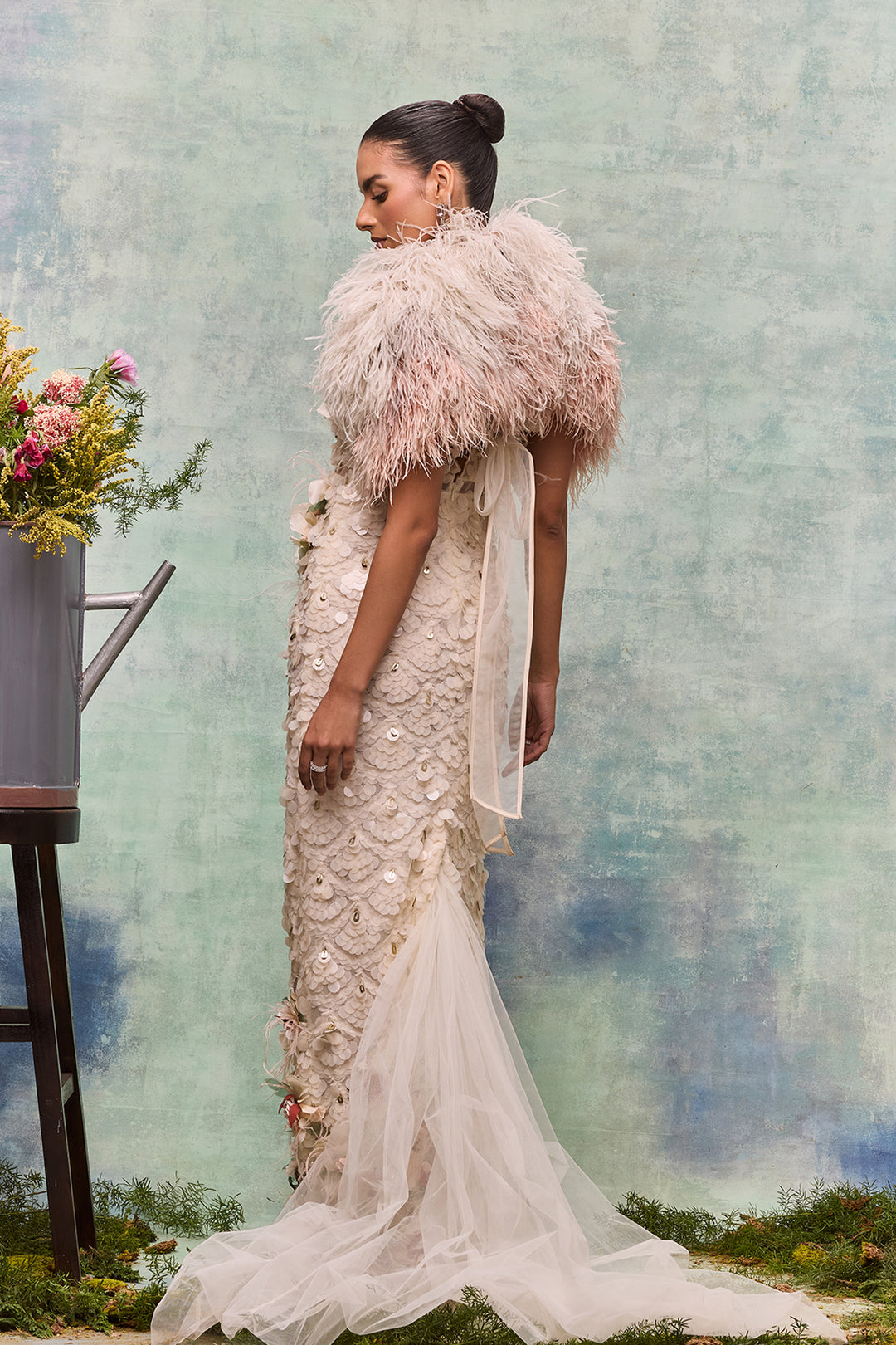 Silk Ensemble Jacket And Flared Pants