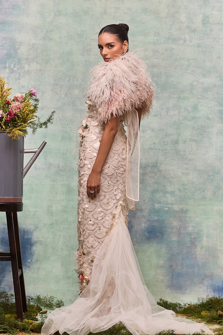 Silk Ensemble Jacket And Flared Pants