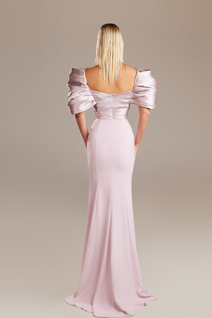 Puff-Sleeve Column Dress