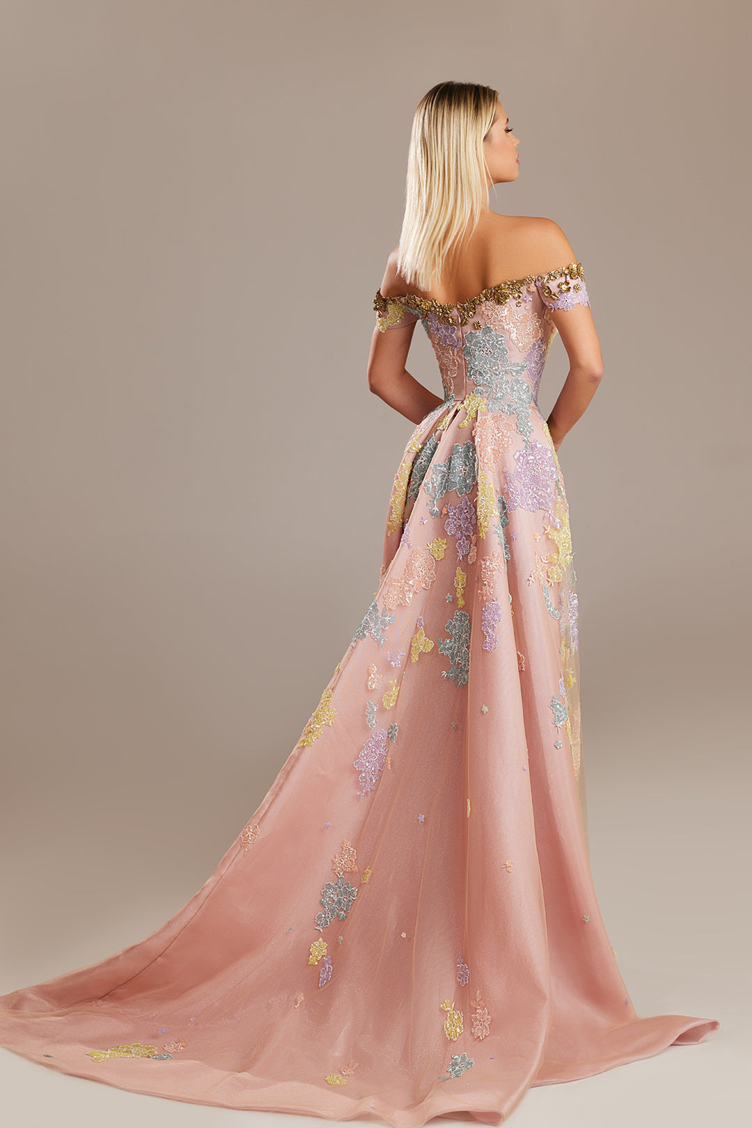 A-Line Dress with Floral Embroidery