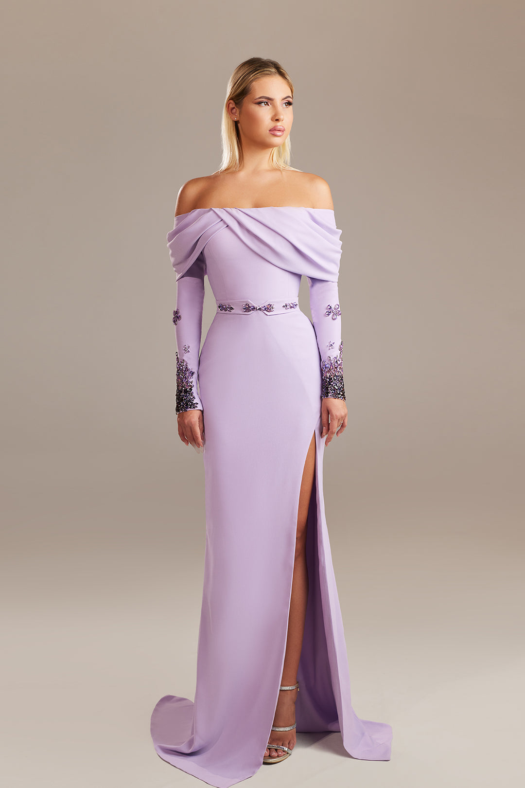 Lilac Off Shoulder Gown Lilac / FR 40 Lilac Off Shoulder Gown Lilac / FR 40