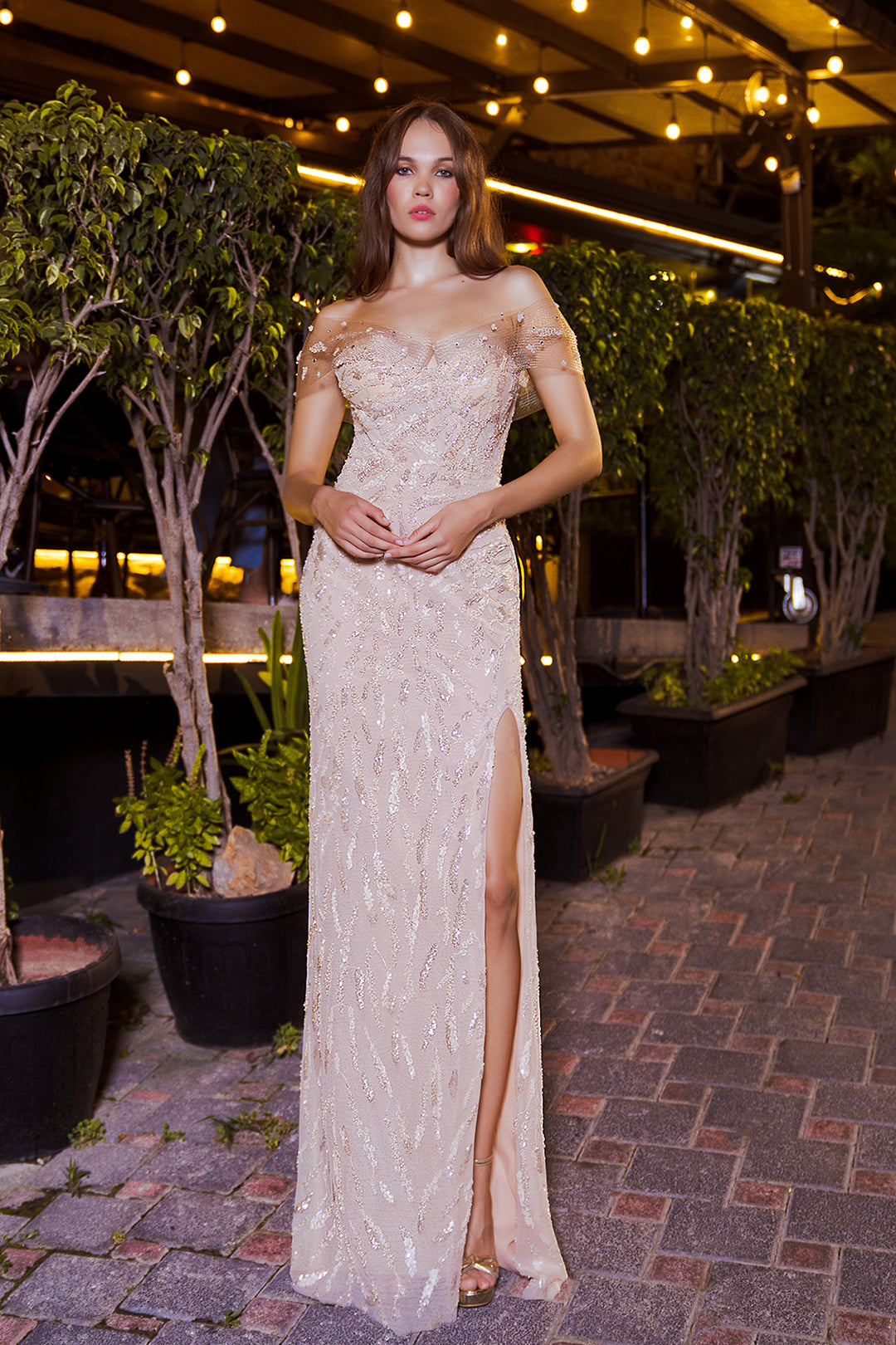 Beaded Column Dress Ivory / FR 46 Beaded Column Dress Ivory / FR 46