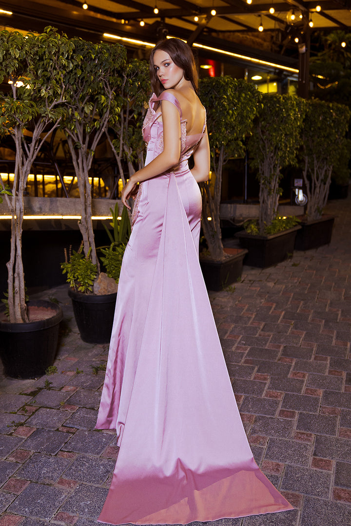 Floor-Length Dress with Slender Straps