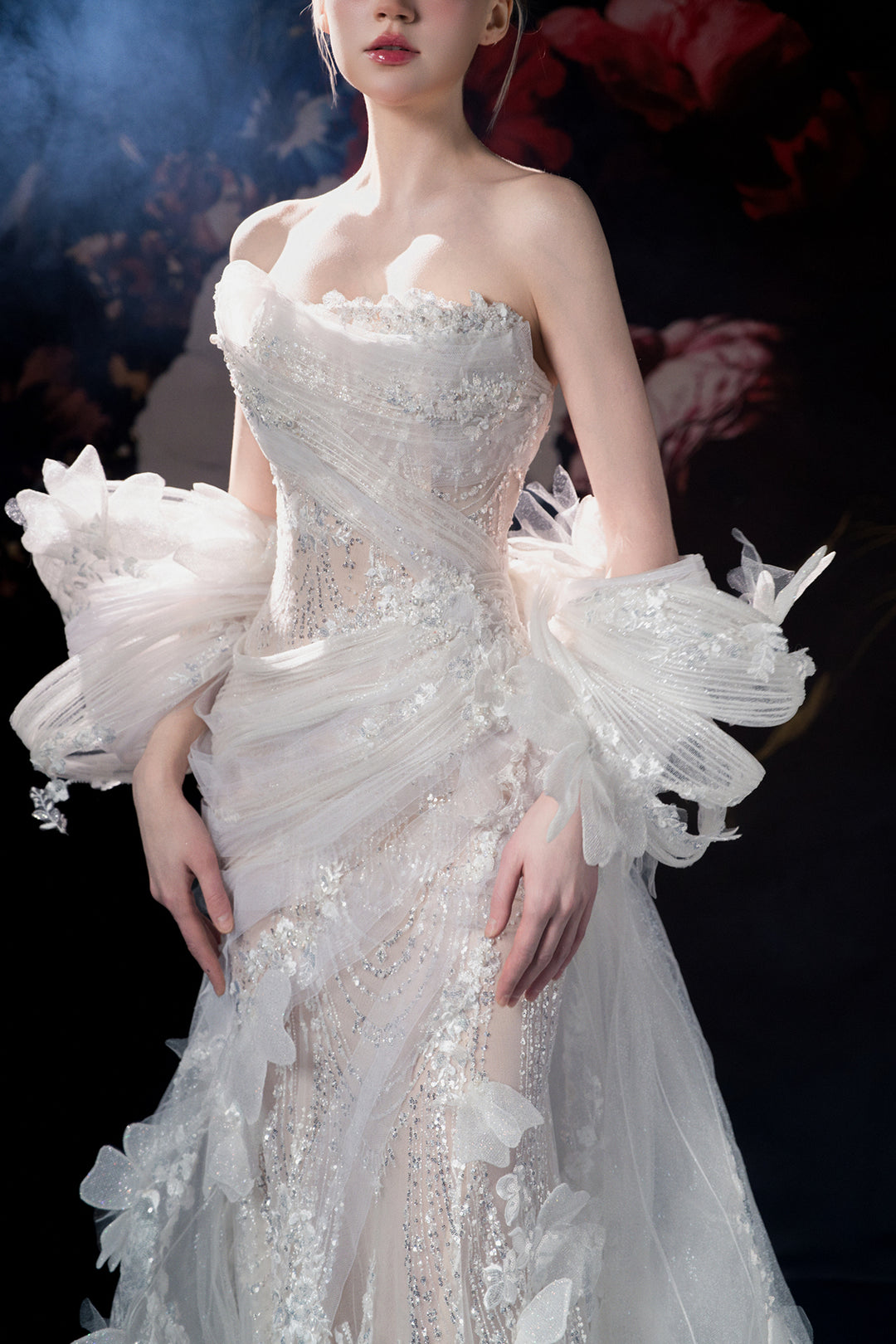 Strapless Bodice with Embroidered Florals