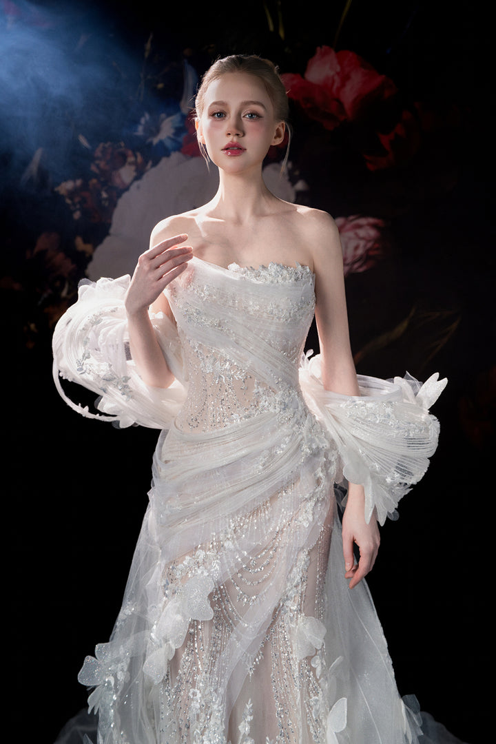 Strapless Bodice with Embroidered Florals