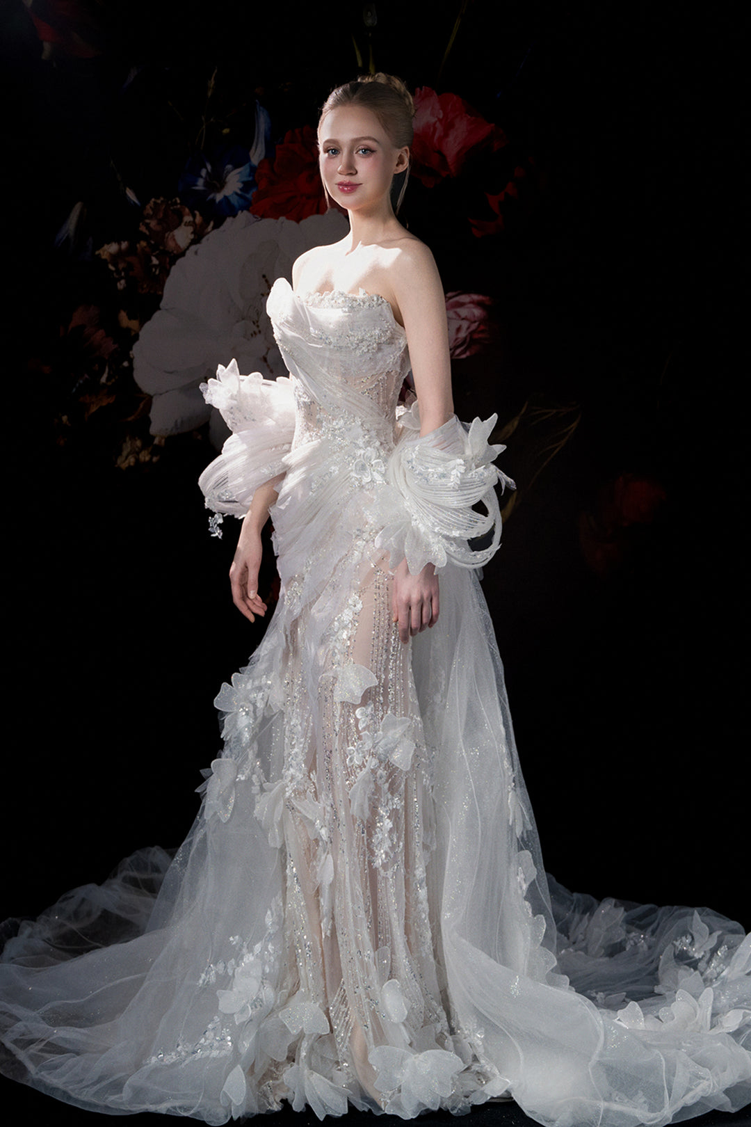 Strapless Bodice with Embroidered Florals