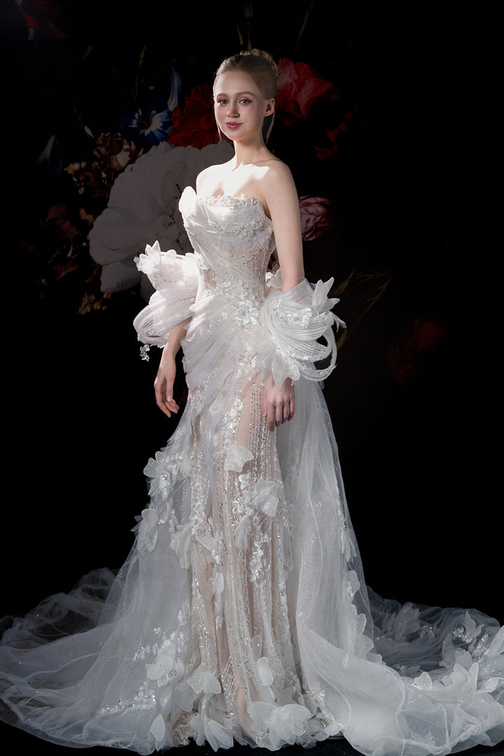 Strapless Bodice with Embroidered Florals