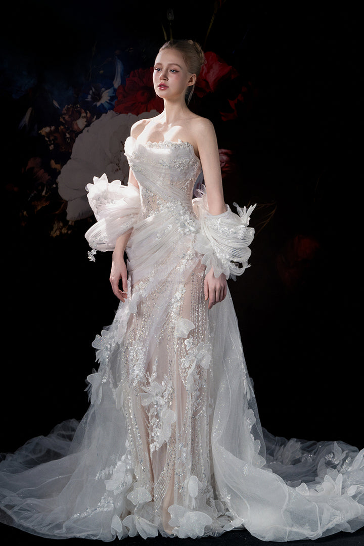 Strapless Bodice with Embroidered Florals