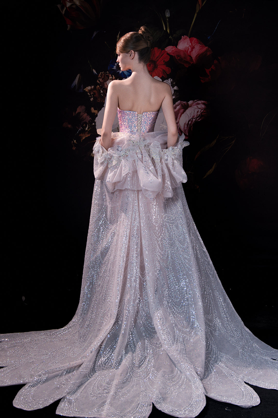 Column Dress with Strapless Sweetheart Bodice