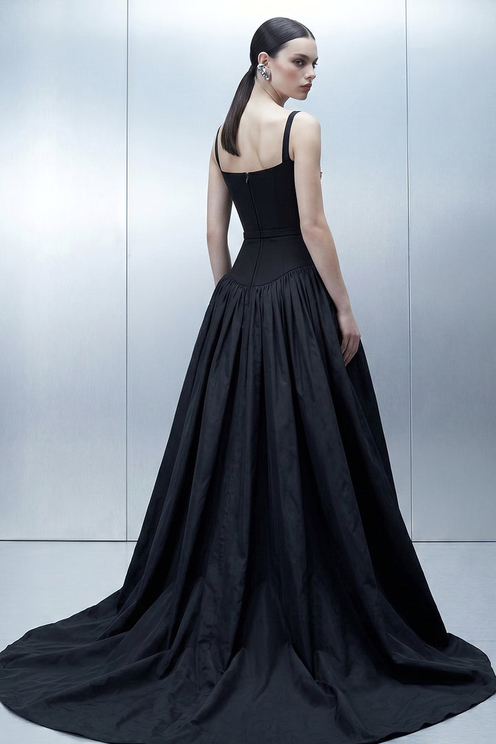 3D Bow Corset Taffeta A-Line Dress