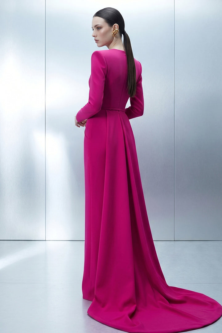 Crystal-Embellished Halter Corset Taffeta Dress