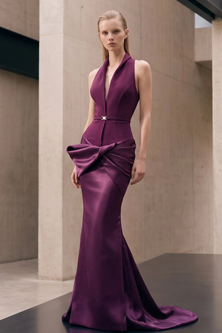 Tuxedo-Inspired Halter with Mermaid Dress