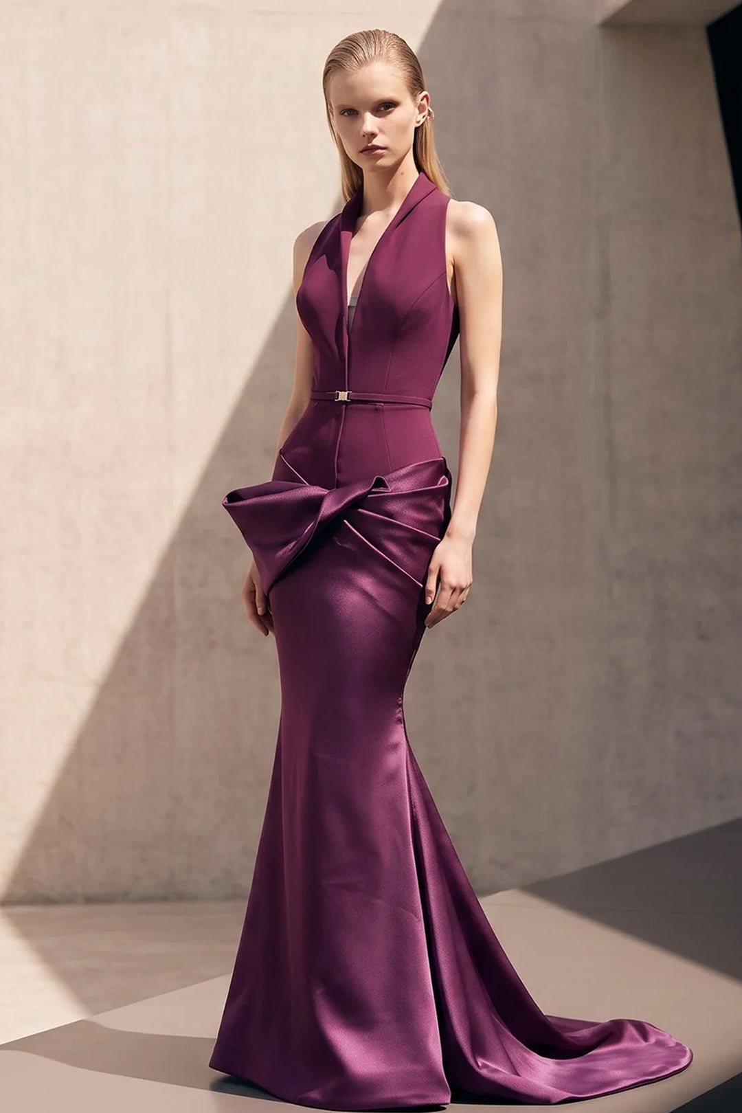 Tuxedo-Inspired Halter with Mermaid Dress