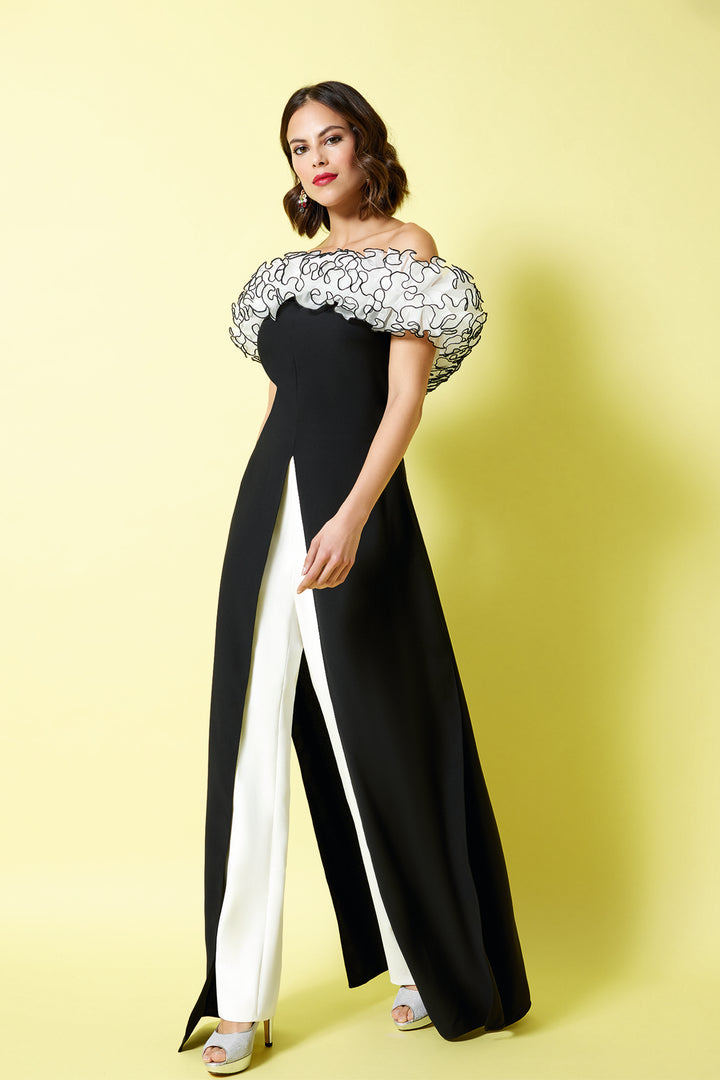 Two-Tone Ruffle Pantsuit