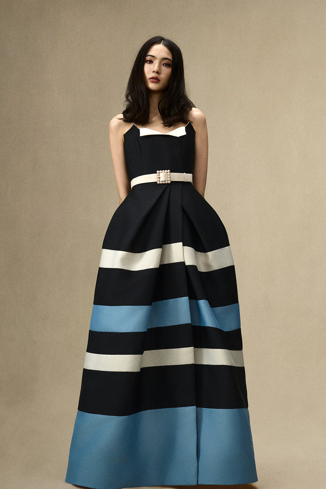 Fitted Strapless Bodice to A-Line Dress Multi / US 8