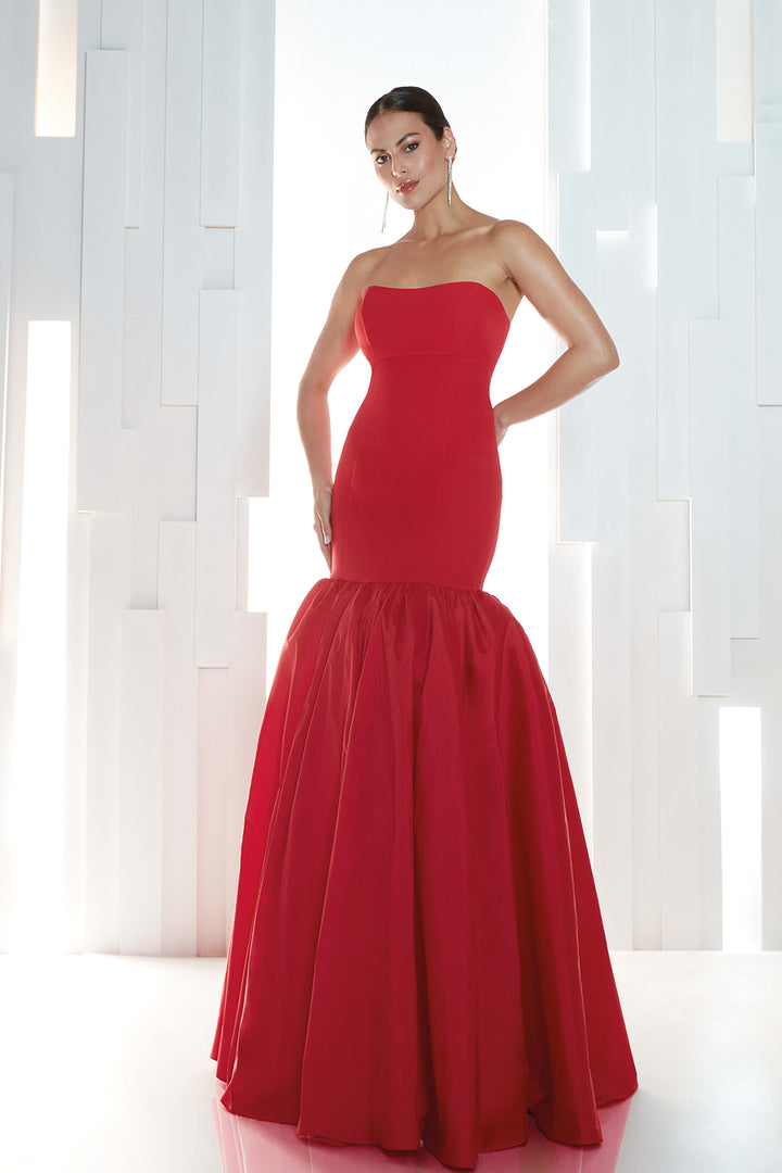 Mermaid Dress Crepe Bodice with Ruffled Skirt