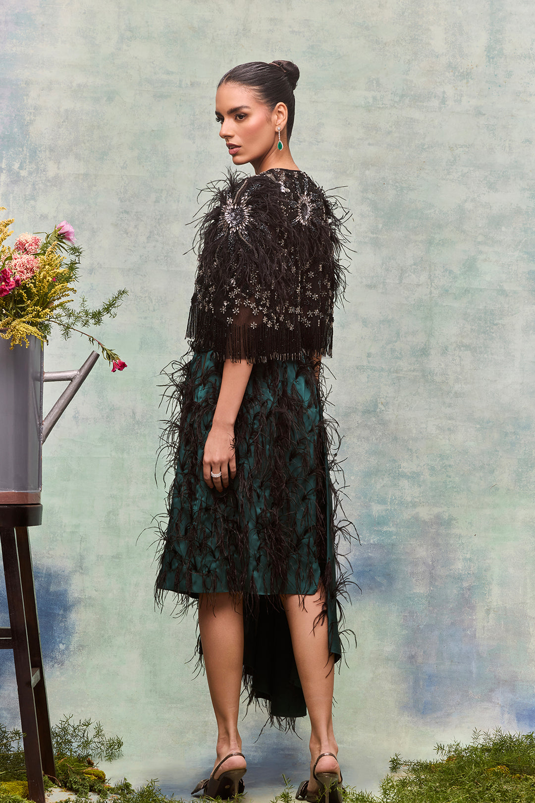 3D Embroidered Midi Ensemble