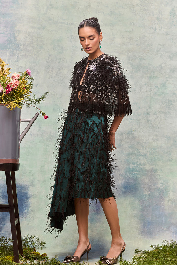 3D Embroidered Midi Ensemble