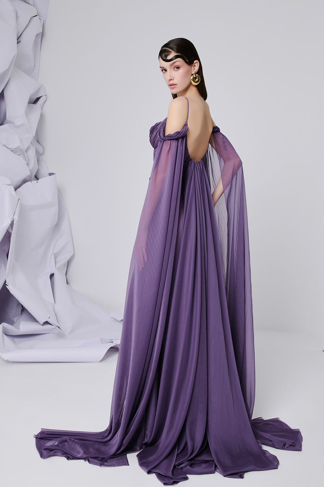 Halter Lace Dress with Train