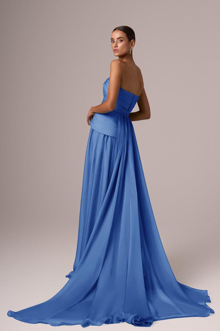 Strapless Fitted Bodice A-Line Floor-Length Dress