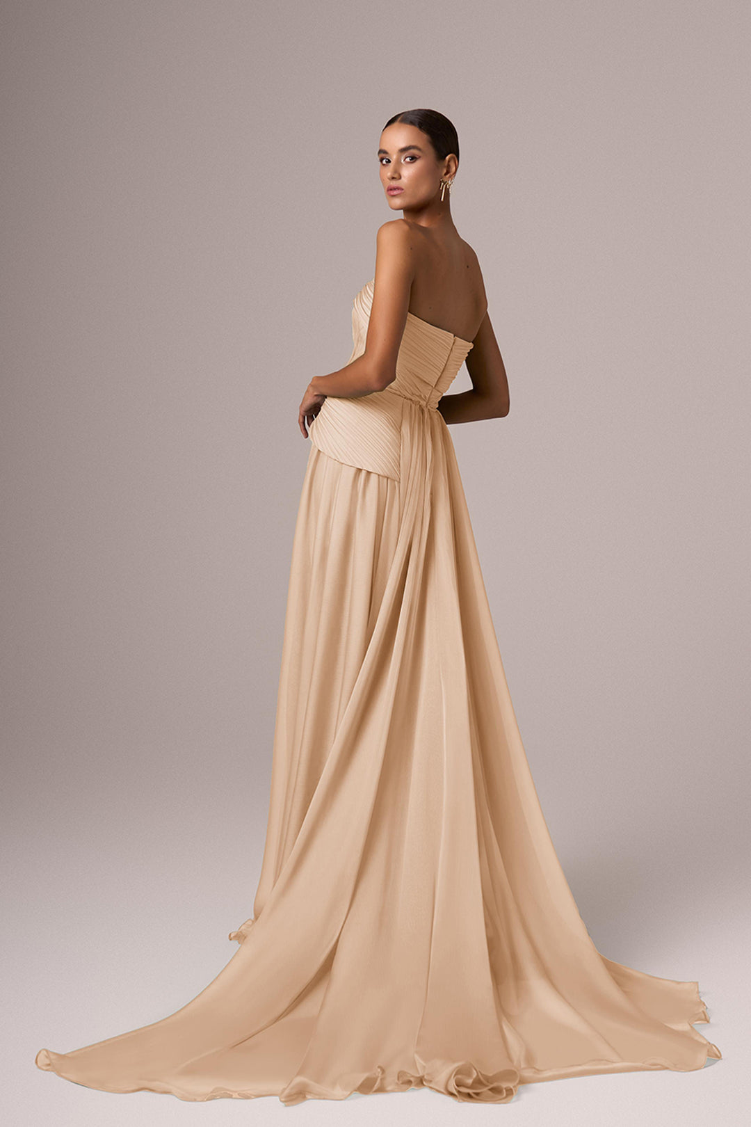 Strapless Fitted Bodice A-Line Floor-Length Dress