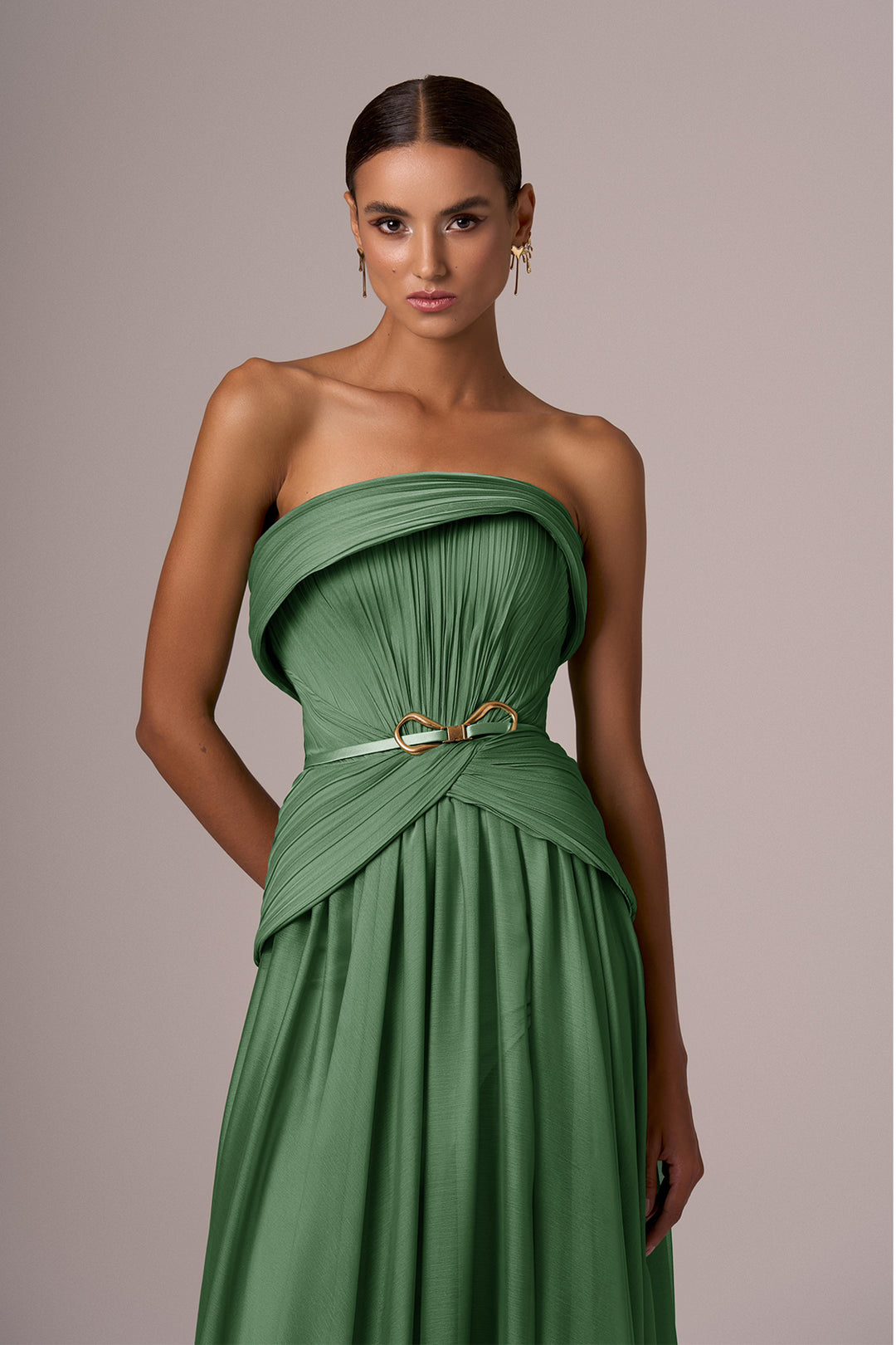 Strapless Fitted Bodice A-Line Floor-Length Dress