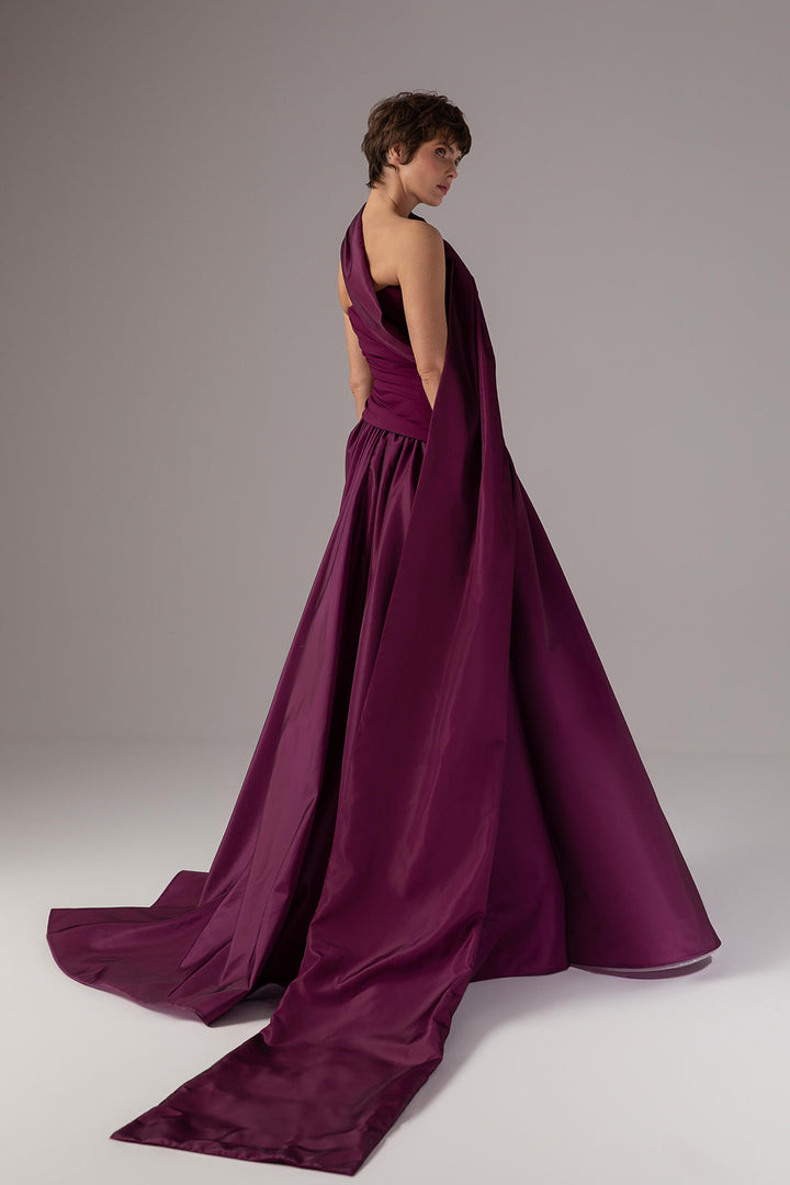 One-Shoulder Ruched A-Line Dress