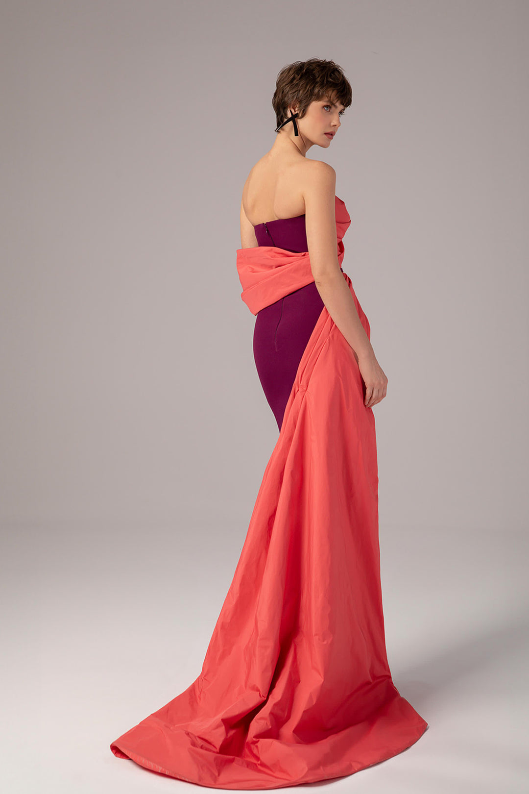 Off-The-Shoulder Draped Column Dress