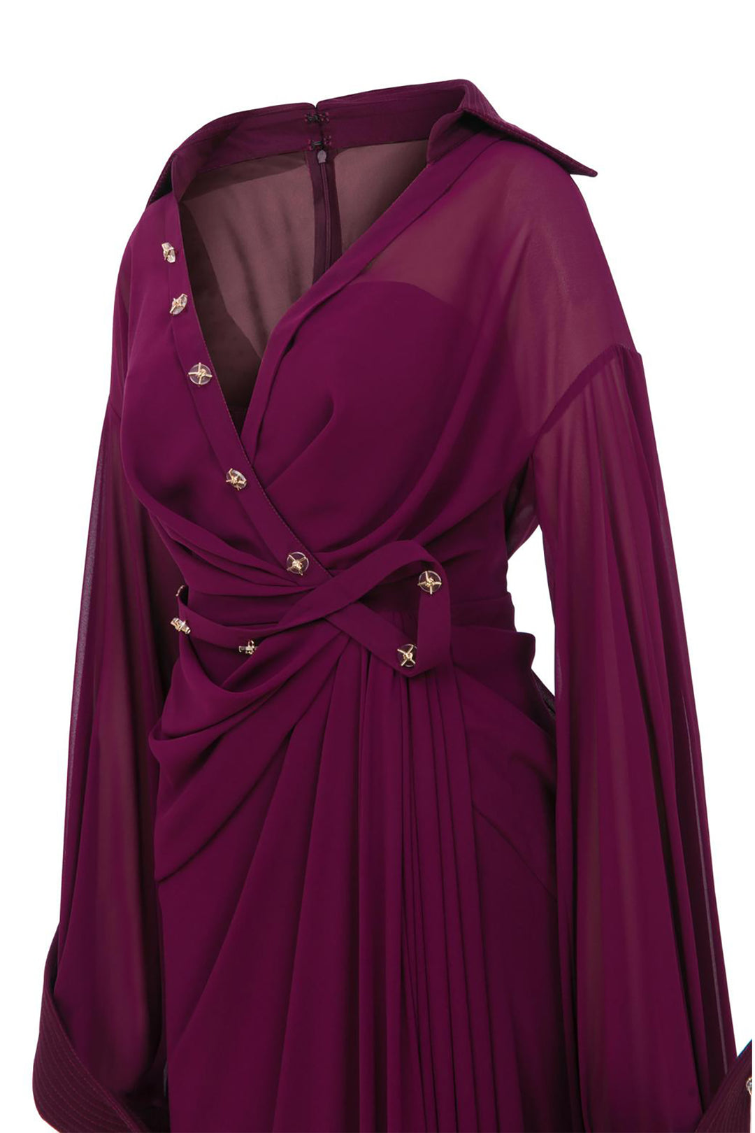 Off-The-Shoulder Draped A-line Dress