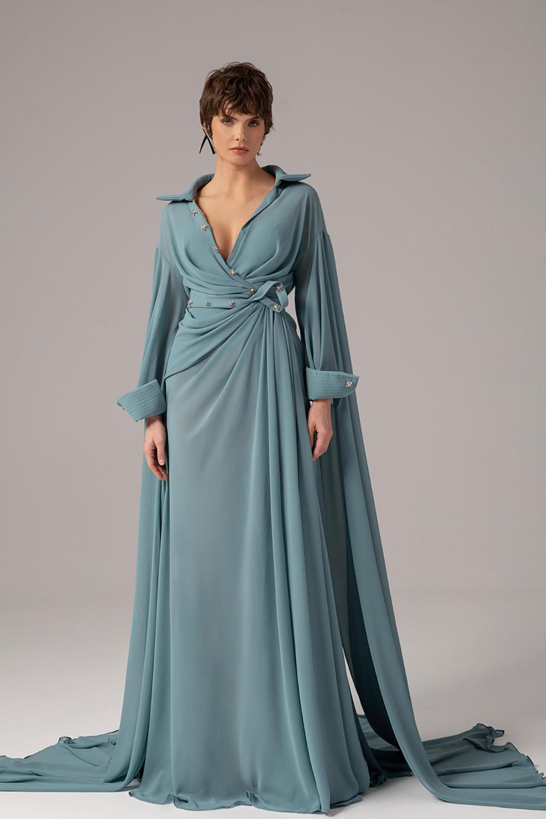 Off-The-Shoulder Draped A-Line Dress Purple / FR 52 Off-The-Shoulder Draped A-Line Dress Purple / FR 52