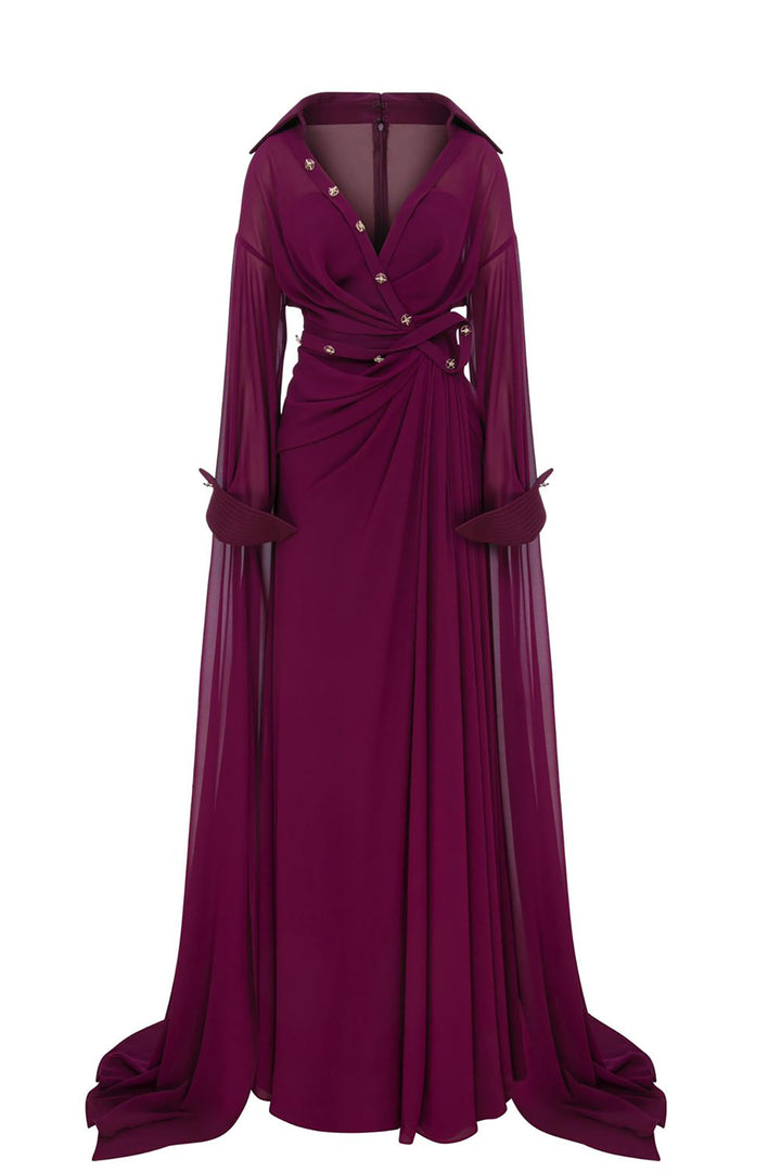 Off-The-Shoulder Draped A-line Dress