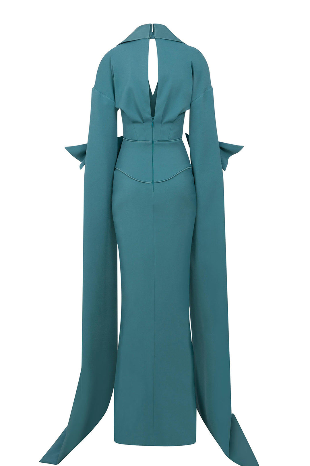 Floor-Length V-Neck Dress with Front Slit