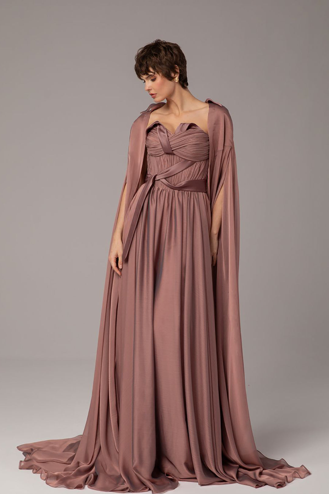 Structured Sweetheart Column Dress Bronze / FR 38 Structured Sweetheart Column Dress Bronze / FR 38