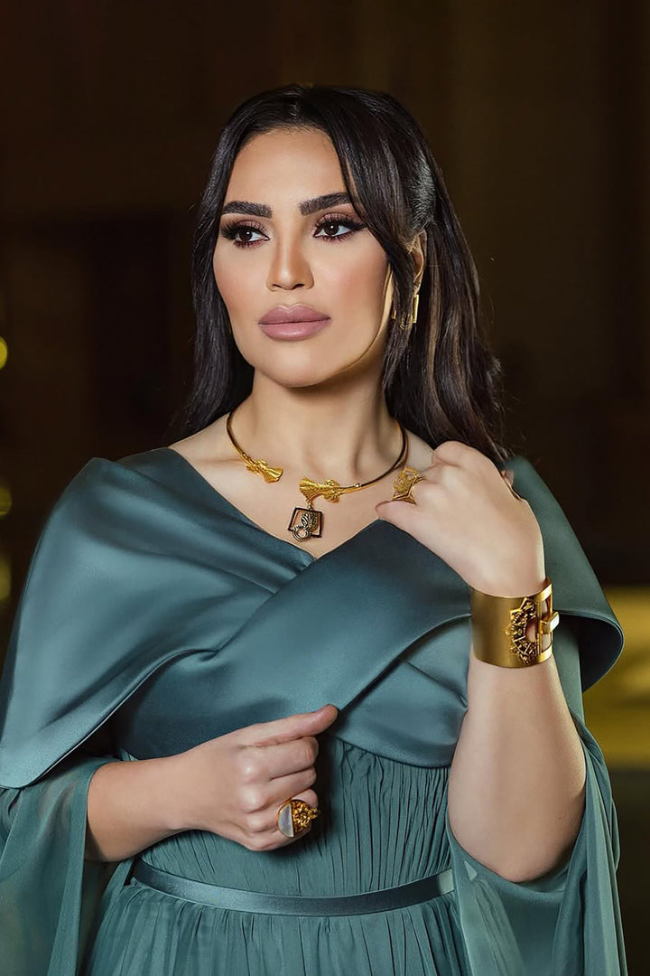 Off-The-Shoulder Satin Column Dress