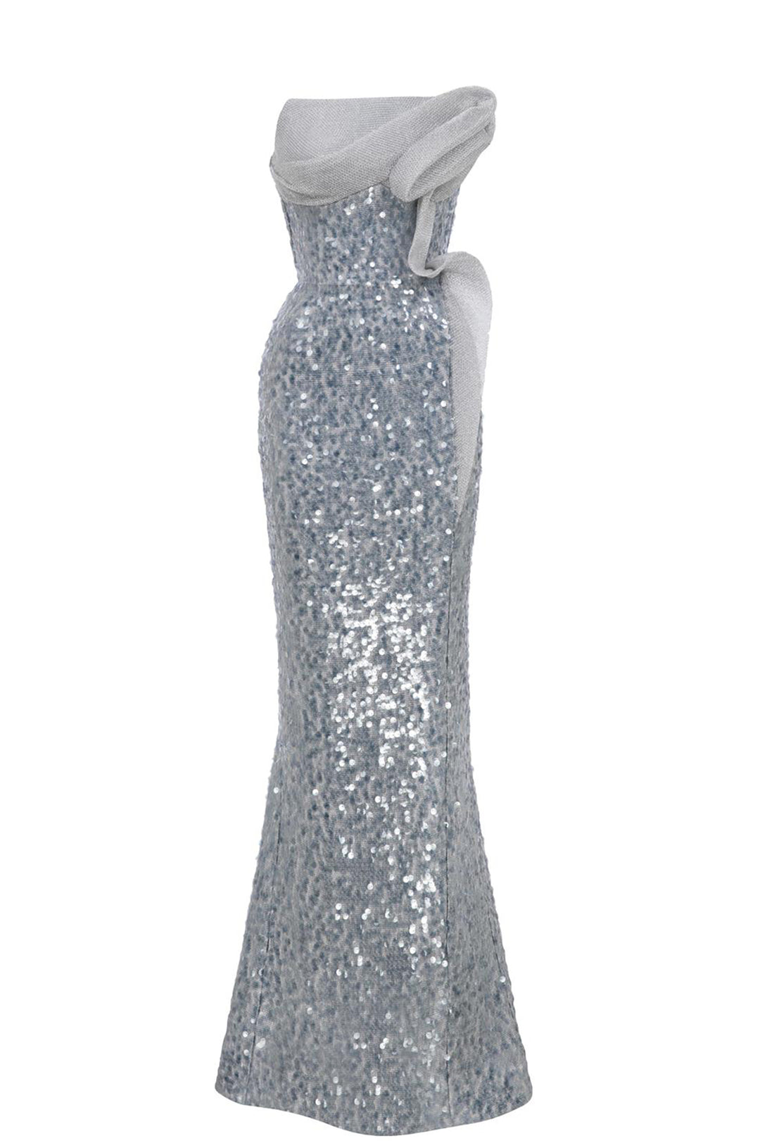 Off-The-Shoulder Sequin Column Dress