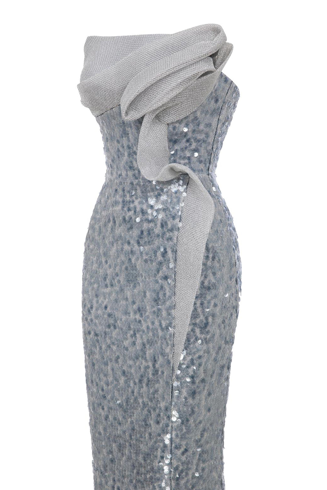 Off-The-Shoulder Sequin Column Dress