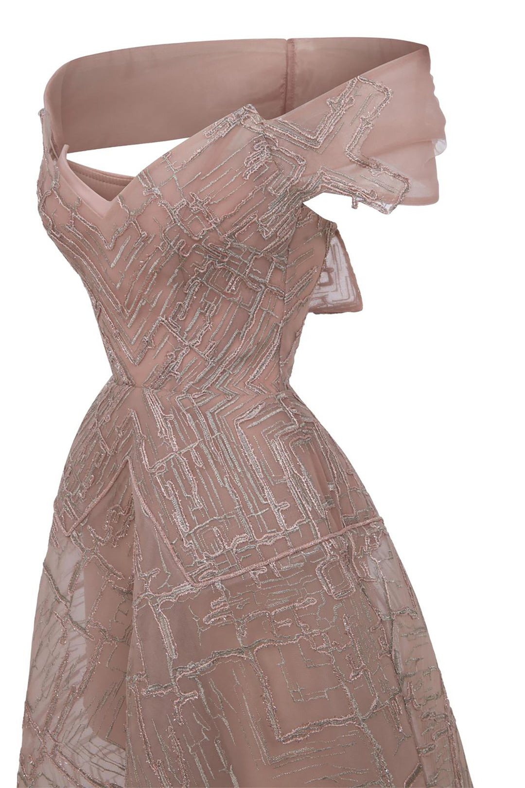 Off-The-Shoulder Cape A-Line Dress