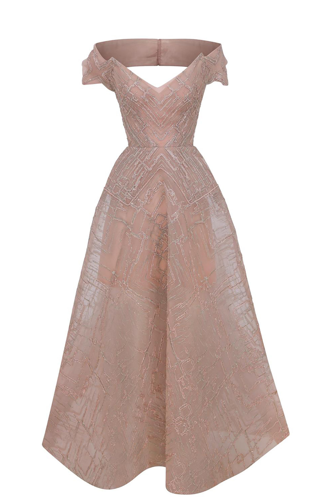 Off-The-Shoulder Cape A-Line Dress