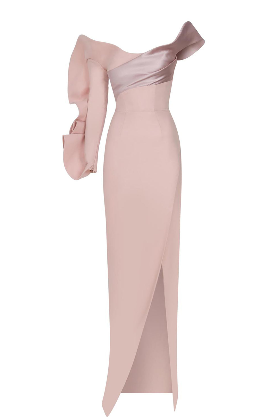 Asymmetric Off-The-Shoulder Cape Dress