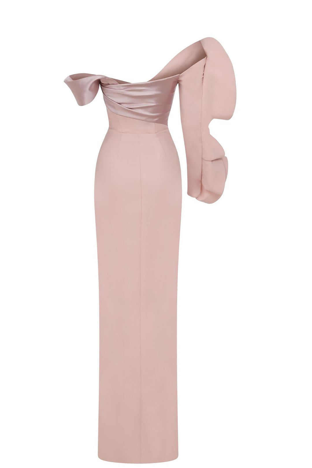 Asymmetric Off-The-Shoulder Cape Dress